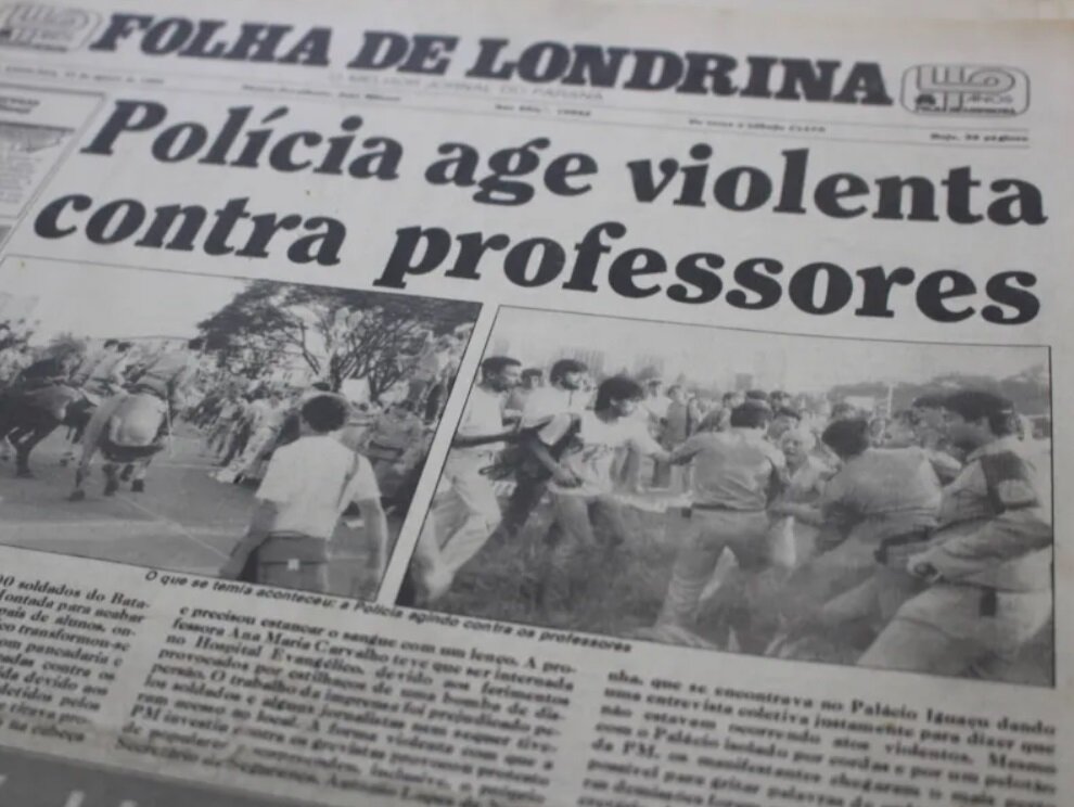 A ação da polícia contra a manifestação de professores